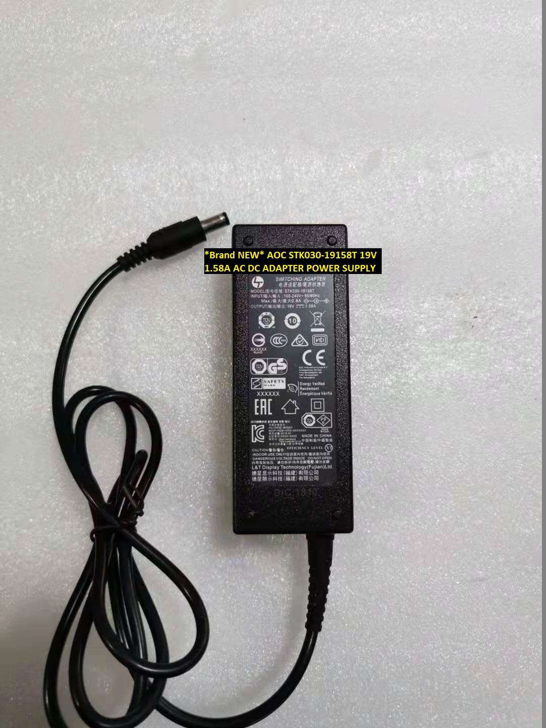 *Brand NEW*19V 1.58A AC DC ADAPTER AOC STK030-19158T POWER SUPPLY